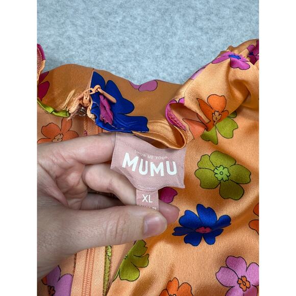 Show Me Your Mumu Womens Size XL Go Out Cut Out Mini Dress Poppin Poppy - Picture 3 of 12